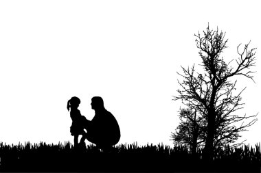 vector silhouet van familie.