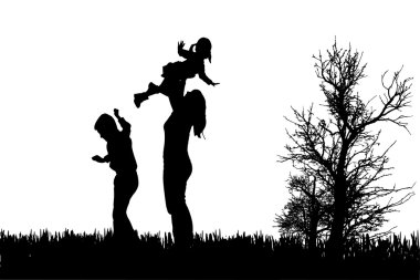 vector silhouet van familie.