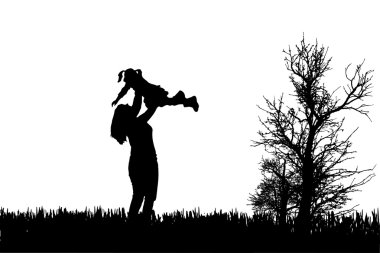 vector silhouet van familie.