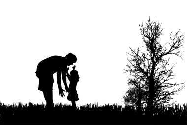vector silhouet van familie.
