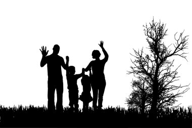 vector silhouet van familie.