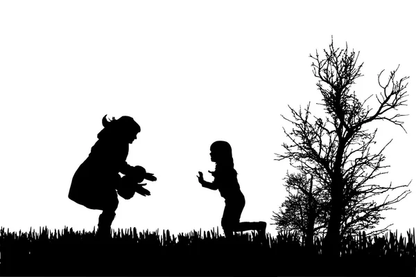 Silhouette vectorielle de la famille . — Image vectorielle