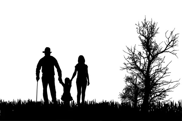 Vector silhouet van familie. — Stockvector