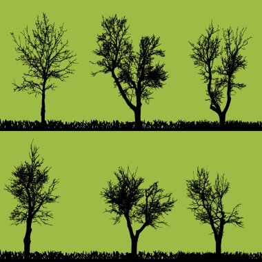 ağaç siluet vektör.