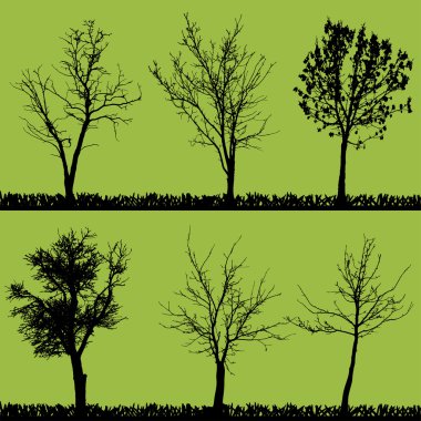 ağaç siluet vektör.