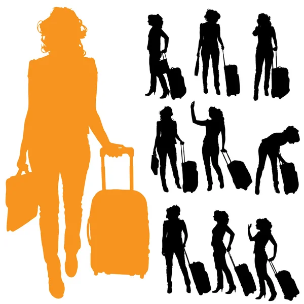 Vector silhouette of businesswoman. — Stock Vector