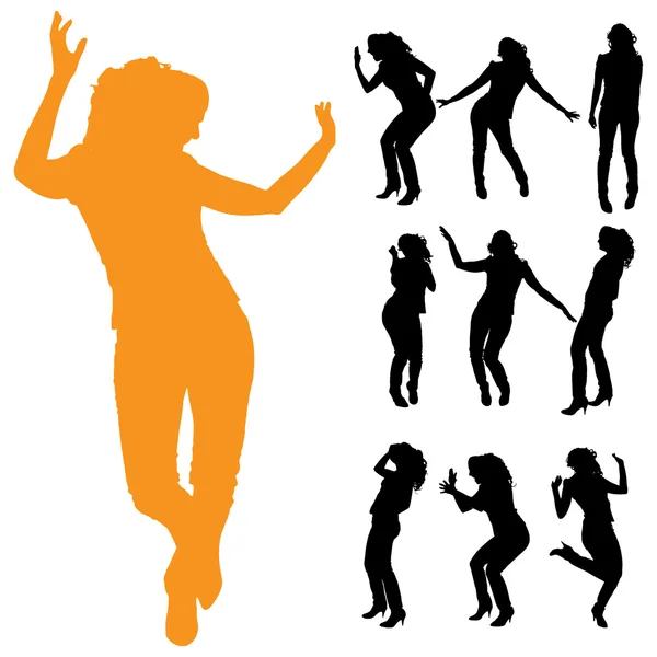 Vector silhouet van een vrouw. — Stockvector