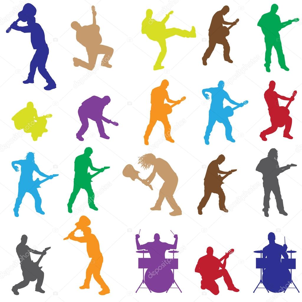 Vector silhouettes of musicians.