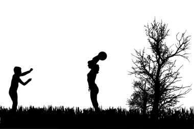 vector silhouet van familie.
