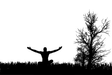 Bir adamın vektör silueti.