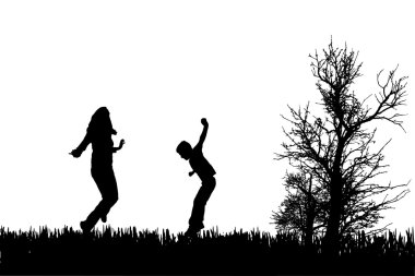 vector silhouet van familie.