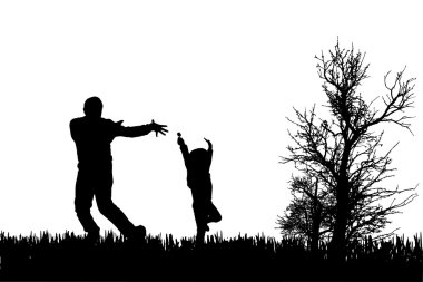 vector silhouet van familie.