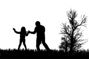 vector silhouet van familie.