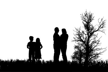 vector silhouet van familie.