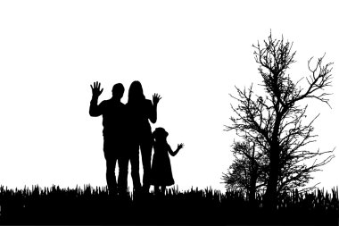 vector silhouet van familie.