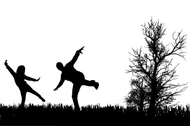 vector silhouet van familie.