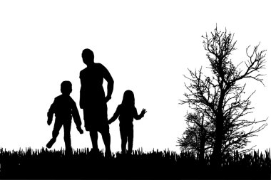 vector silhouet van familie.
