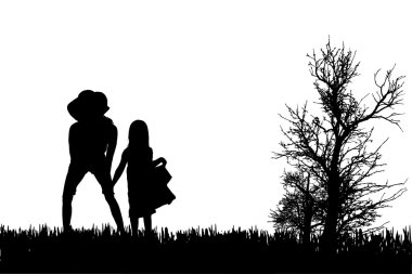 vector silhouet van familie.