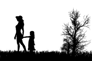 vector silhouet van familie.