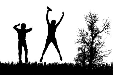 vector silhouet van familie.