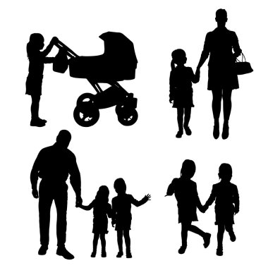 vector silhouet van familie.