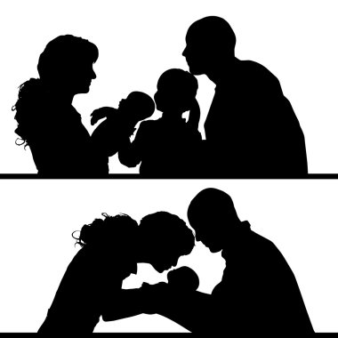vector silhouet van familie.