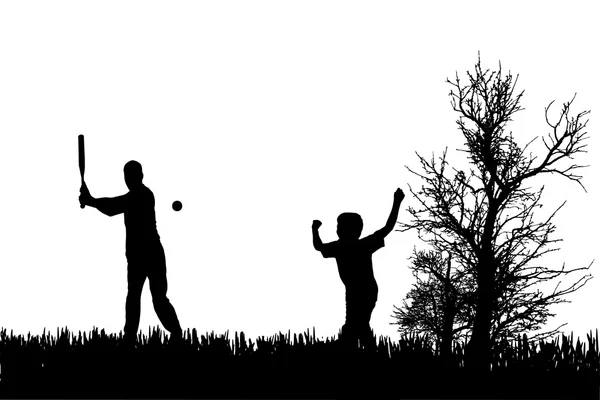 Silhouette vectorielle d'une famille . — Image vectorielle