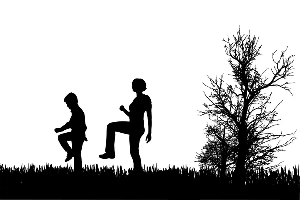 Silhouette vectorielle de la famille . — Image vectorielle