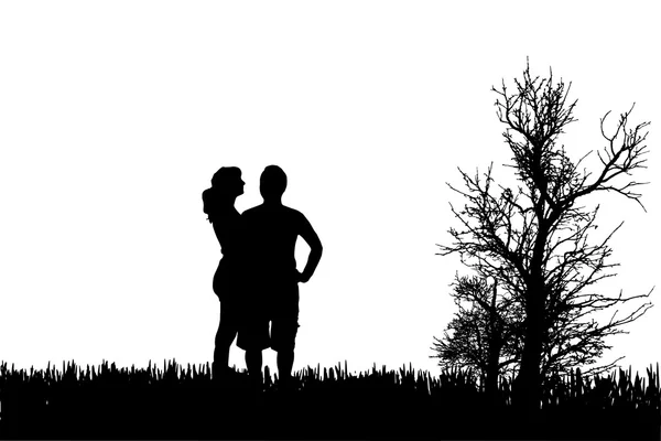 Silhouette vectorielle de couple . — Image vectorielle