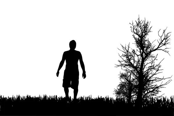 Silhouette vectorielle d'un homme. — Image vectorielle