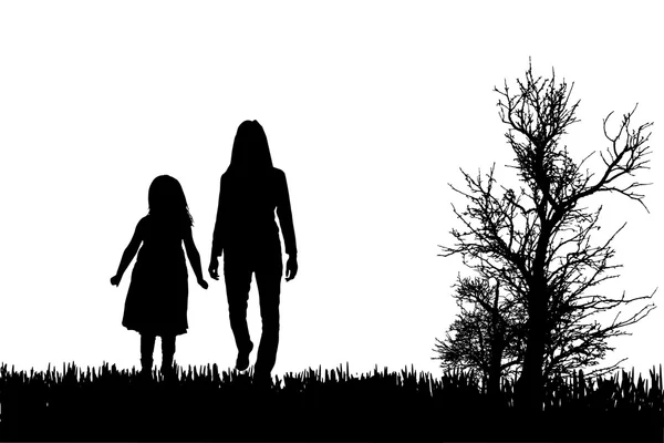 Silhouette vectorielle de la famille . — Image vectorielle