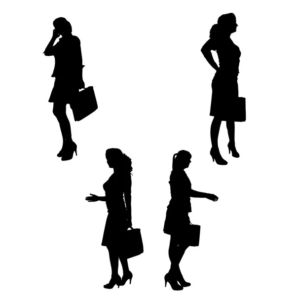 Vector silhouette of businesswoman. — Stock Vector