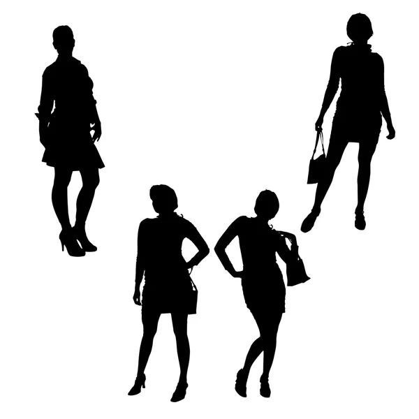 Vector silhouet van een vrouw. — Stockvector