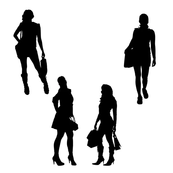 Vector silhouette of a woman. — Stock Vector