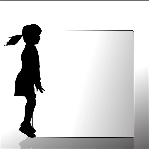 Silueta de vector de una niña. — Archivo Imágenes Vectoriales