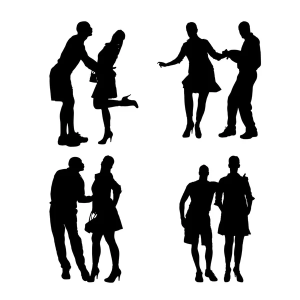 Silhouette vectorielle de la danse . — Image vectorielle