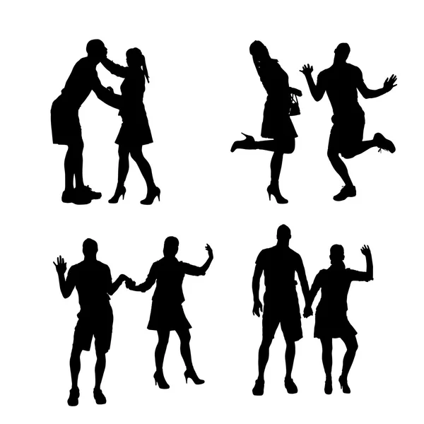 Silhouette vettoriale della danza . — Vettoriale Stock
