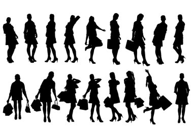 bir kadının siluet vektör.