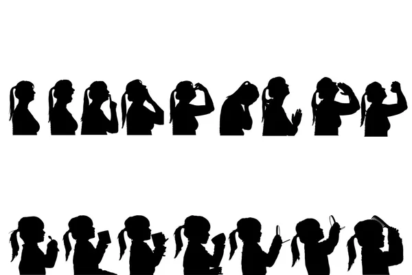 Vector silhouettes people. — Stock Vector