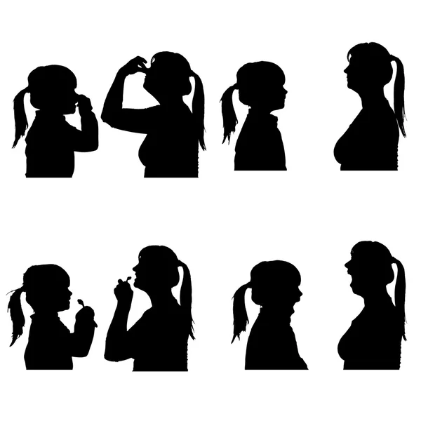 Silhouette vettoriali persone . — Vettoriale Stock