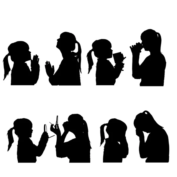 Vector silhouettes people. — Stock Vector