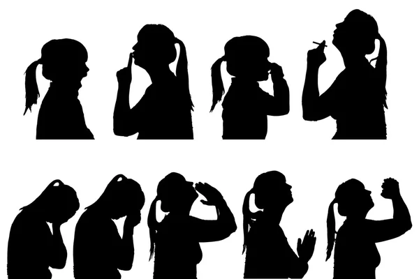 Vector silhouettes people. — Stock Vector