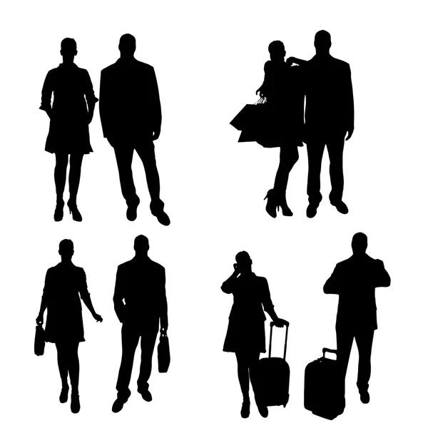 Vector silhouette of people. — Stock Vector