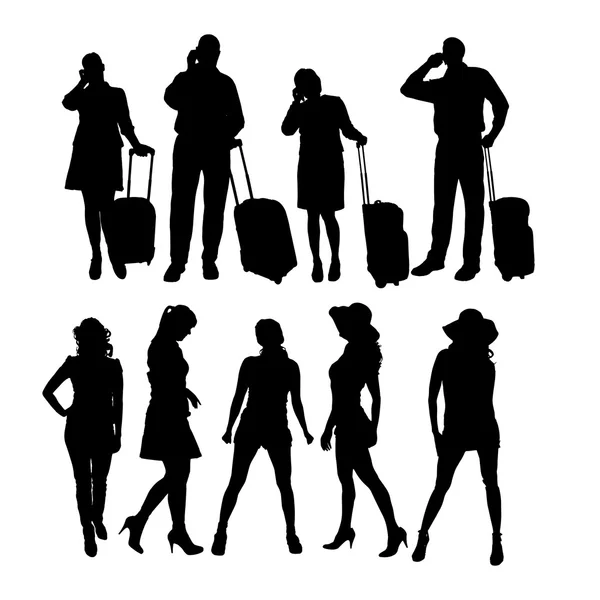 Vector silhouette of people. — Stock Vector