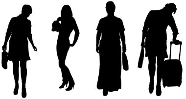 kadın silüeti vektör.