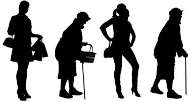 kadın silüeti vektör.