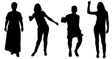 kadın silüeti vektör.