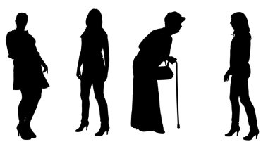 kadın silüeti vektör.