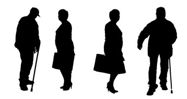 Eski insanların siluet vektör.