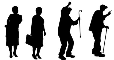 Eski insanların siluet vektör.